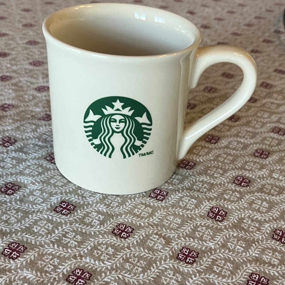 14 oz., Starbucks Classic White Mug with Green Logo